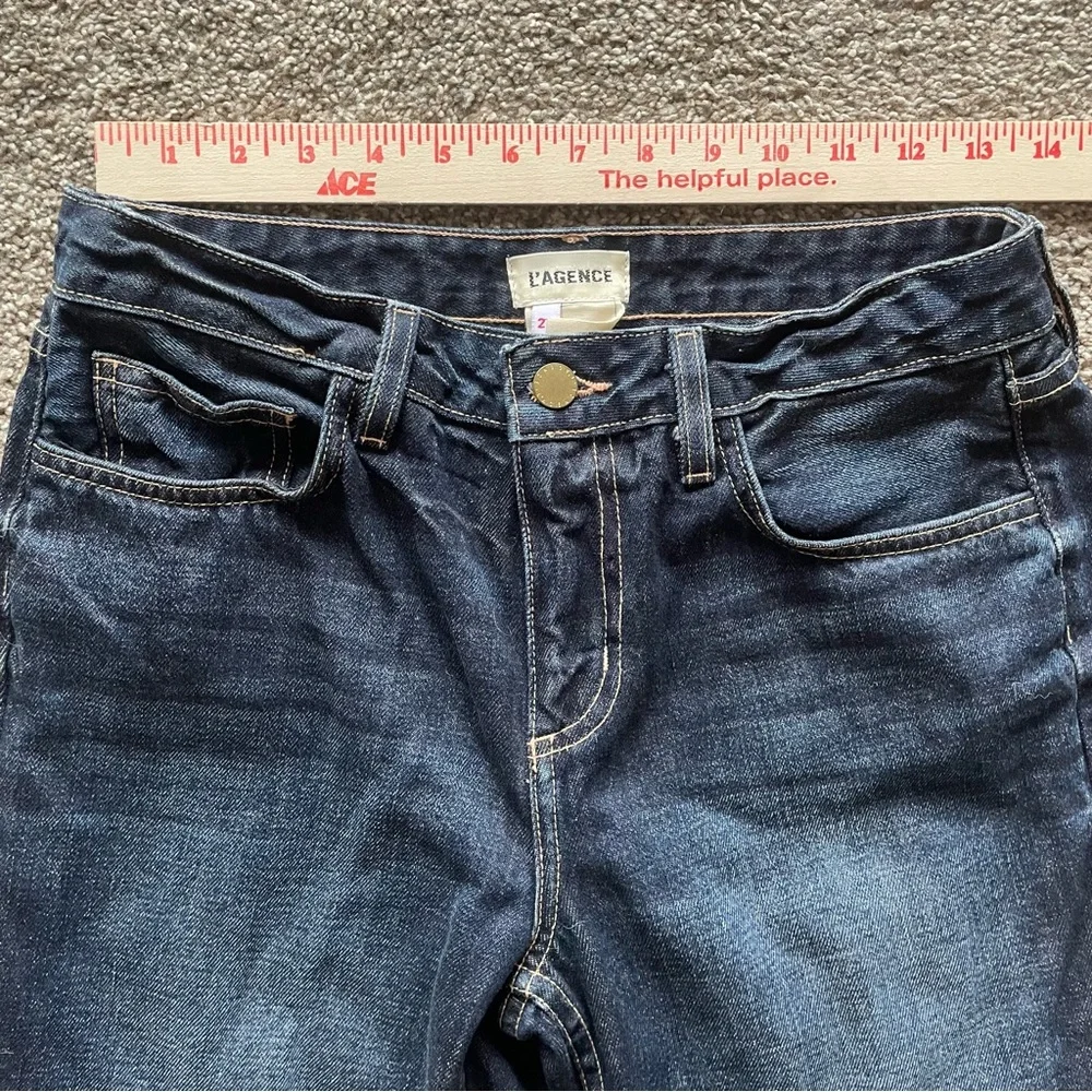 L'AGENCE  Milana Stovepipe Jeans in Grainger (Dark Wash) - Size 25 - Picture 9 of 11